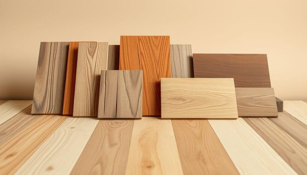 different wood tones