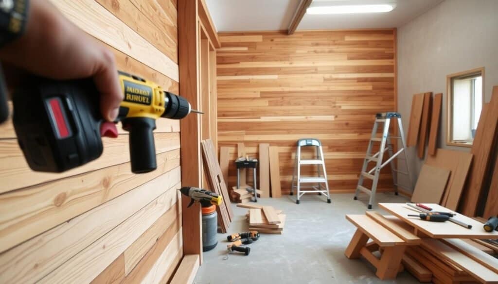 diy wood wall installation