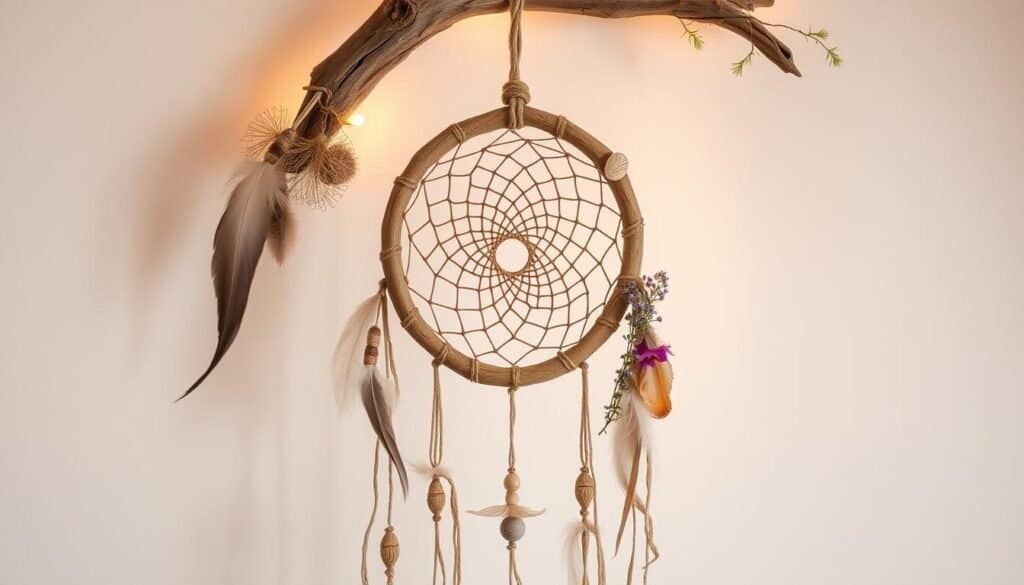 driftwood dreamcatcher with natural elements