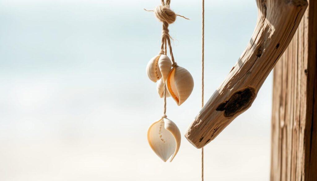 driftwood shell wind chimes