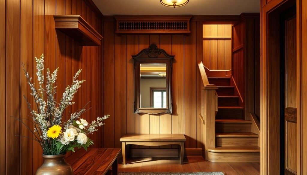 entryway wood accents