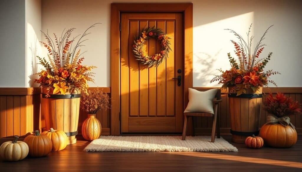 fall harvest wooden entryway transformations