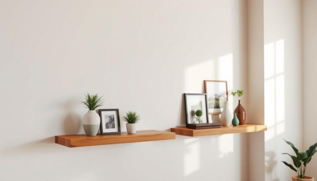 floating wooden shelves