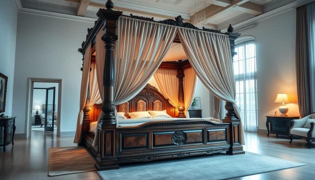 four-poster and canopy wood beds
