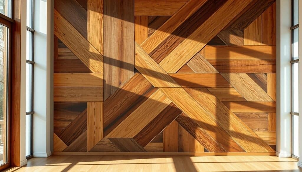 geometric reclaimed wood wall art