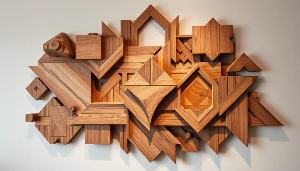 geometric wood wall art