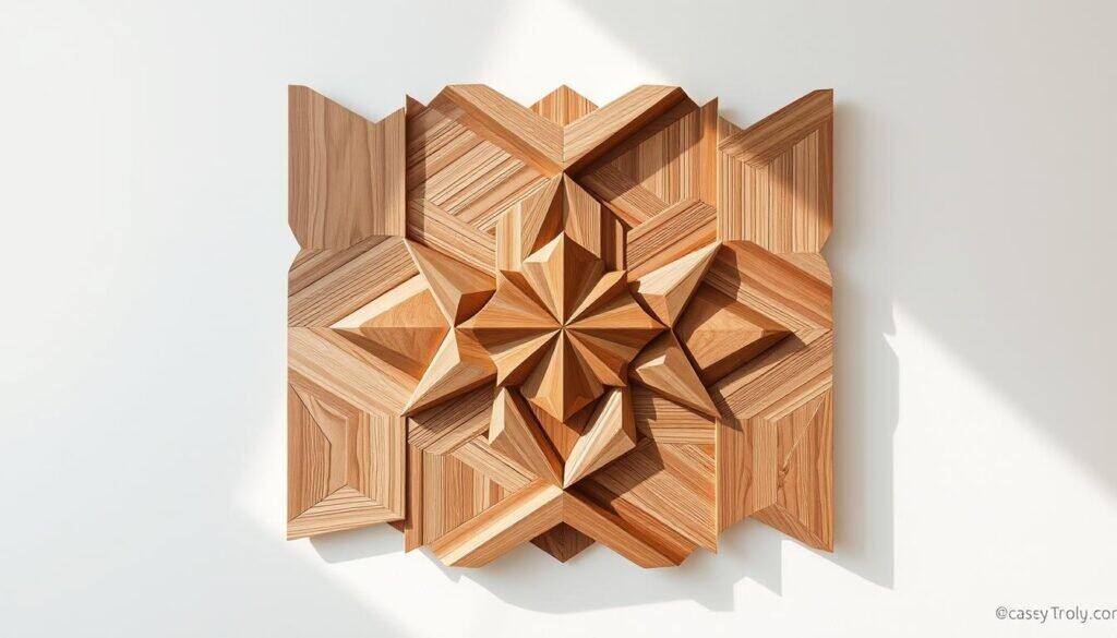 geometric wooden wall art