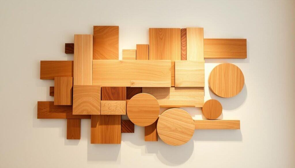 geometric wooden wall art