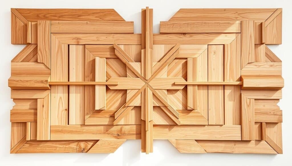 geometric wooden wall art