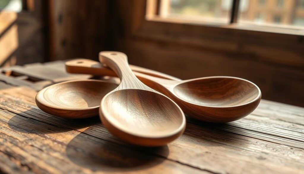 hand-carved wooden spoons