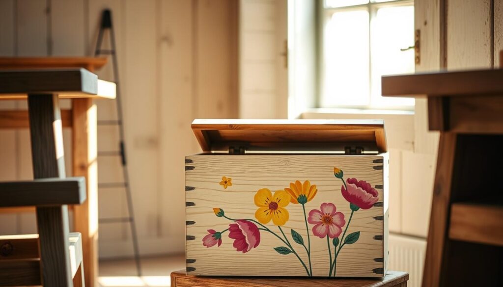 hand painted wooden box