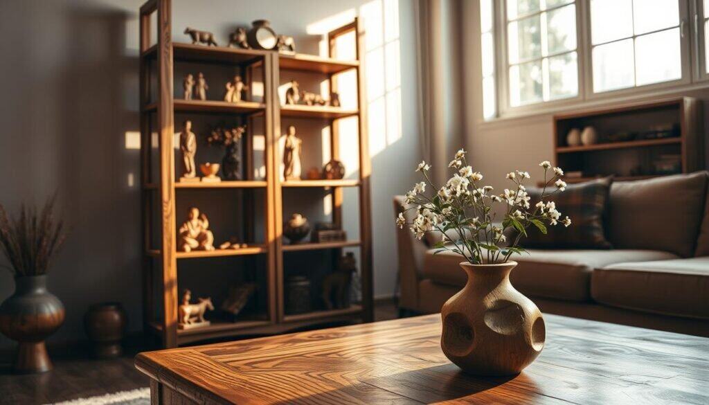 handcrafted wooden decorations