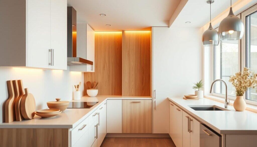 hidden wood detail in kitchen design