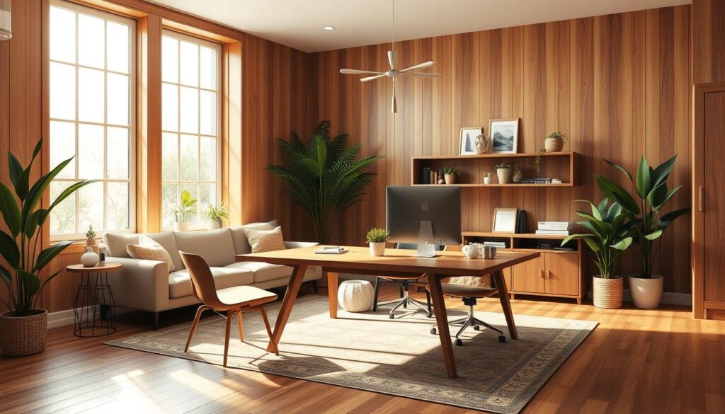 home office designs with wooden elements