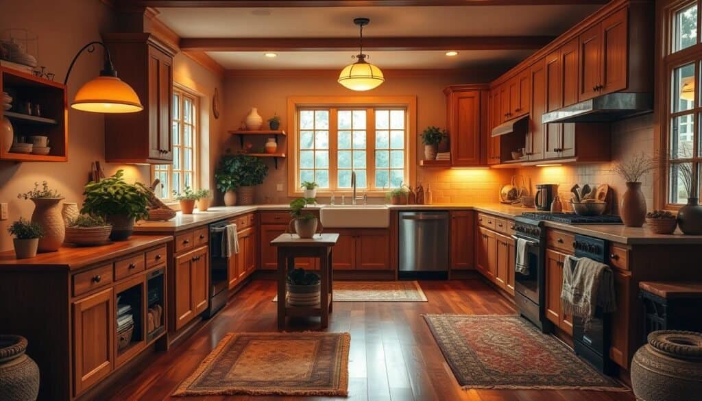 honey and amber tones in kitchen designs