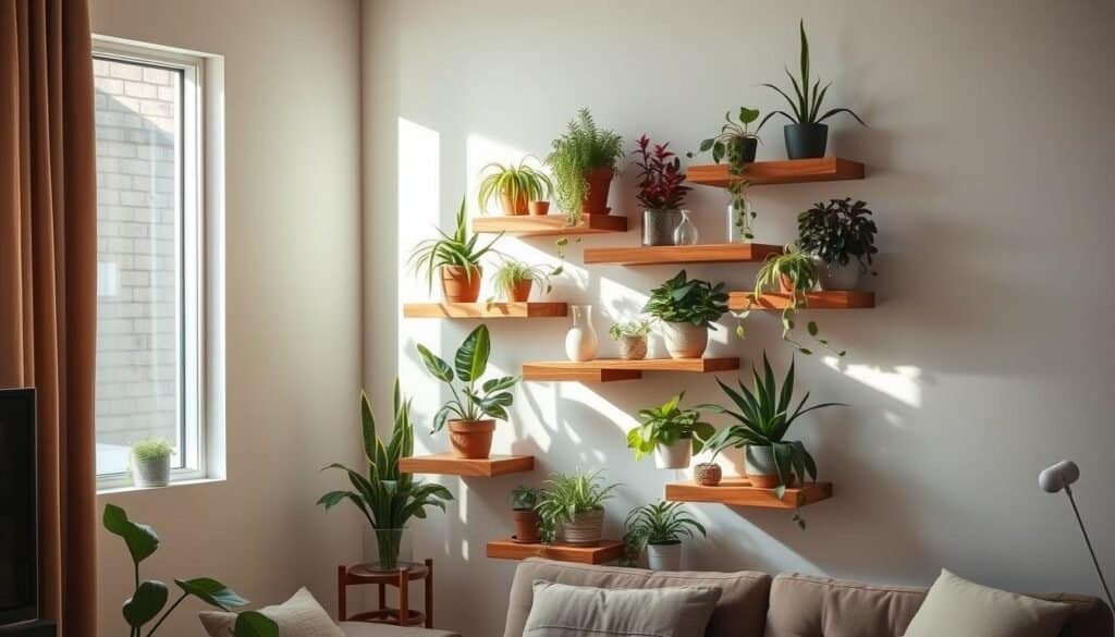indoor plants decor shelves