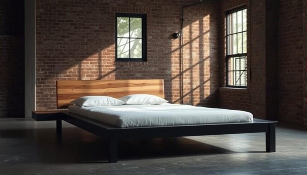 industrial-meets-wood bed designs