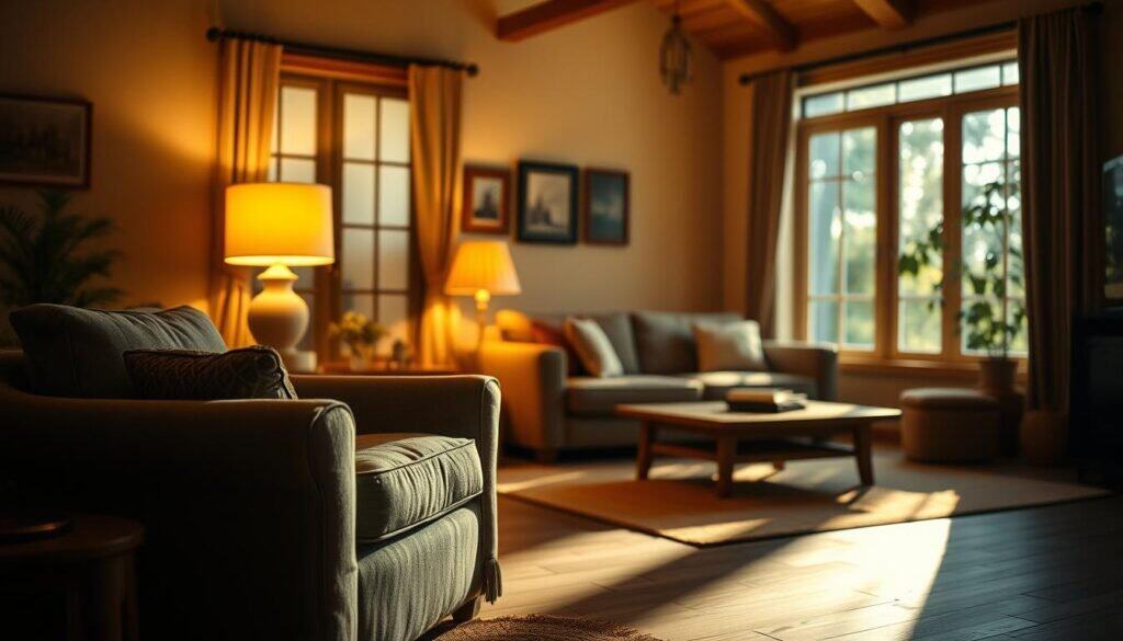 layered lighting living room
