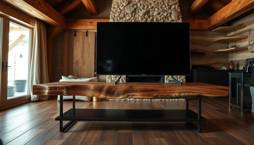 live edge TV stand