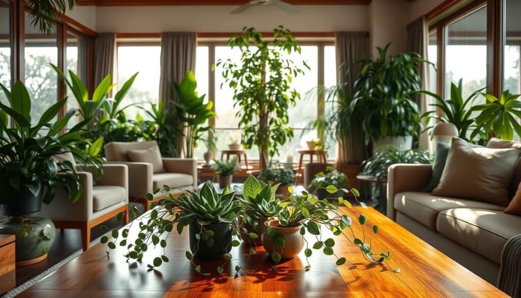 living room plants decor