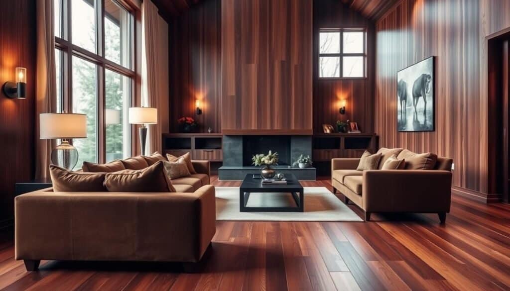living room wood finish