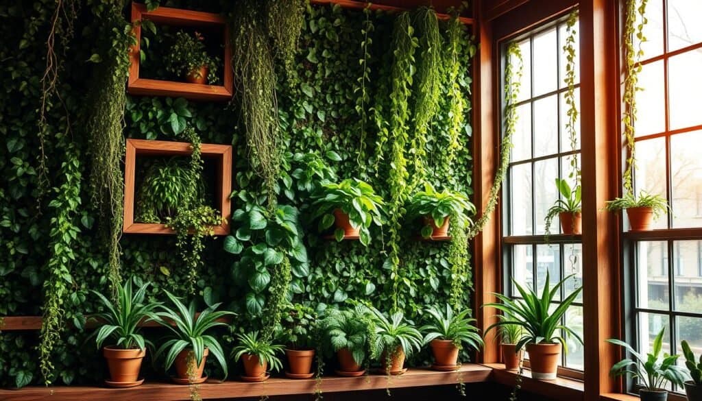 living wall systems with wooden frames