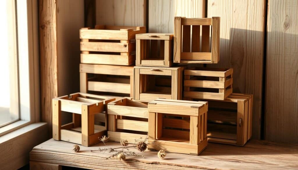 mini wooden crate storage