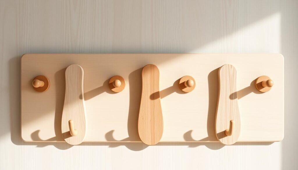 minimalist wood hooks