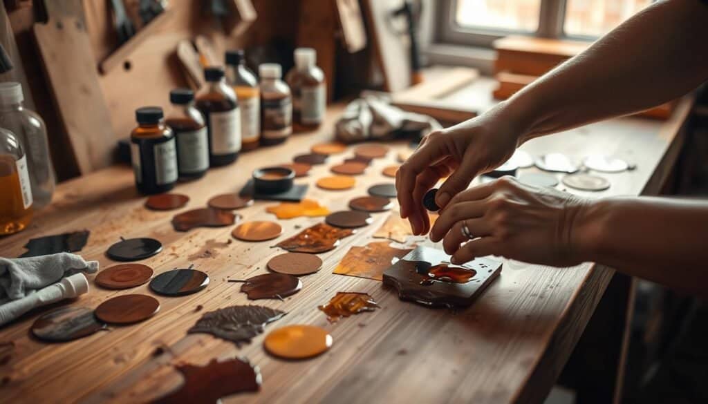 mixing wood stains