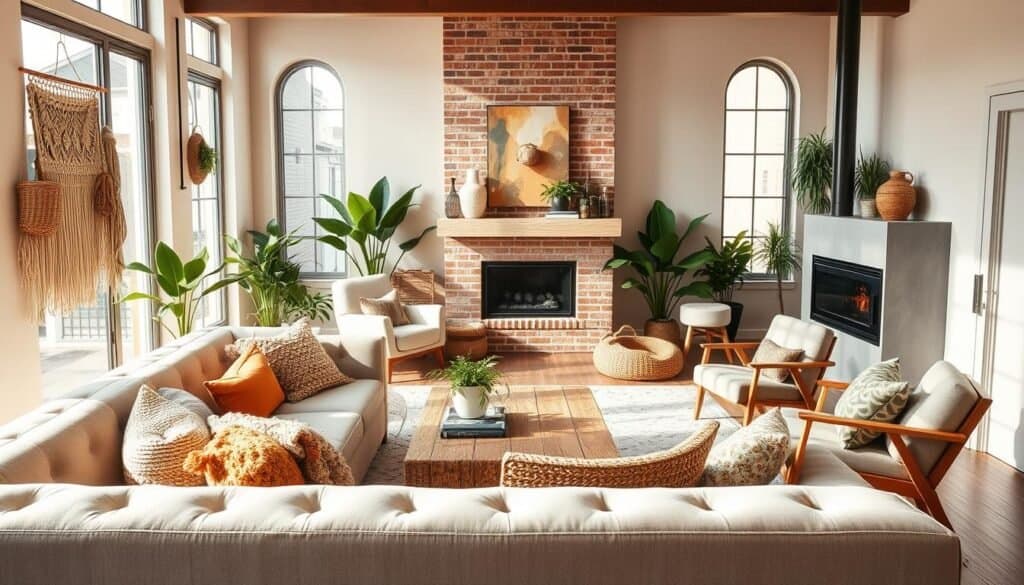 modern boho sitting room