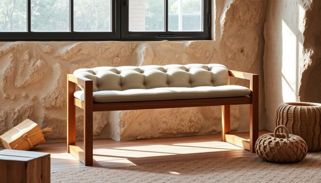modern rustic bench