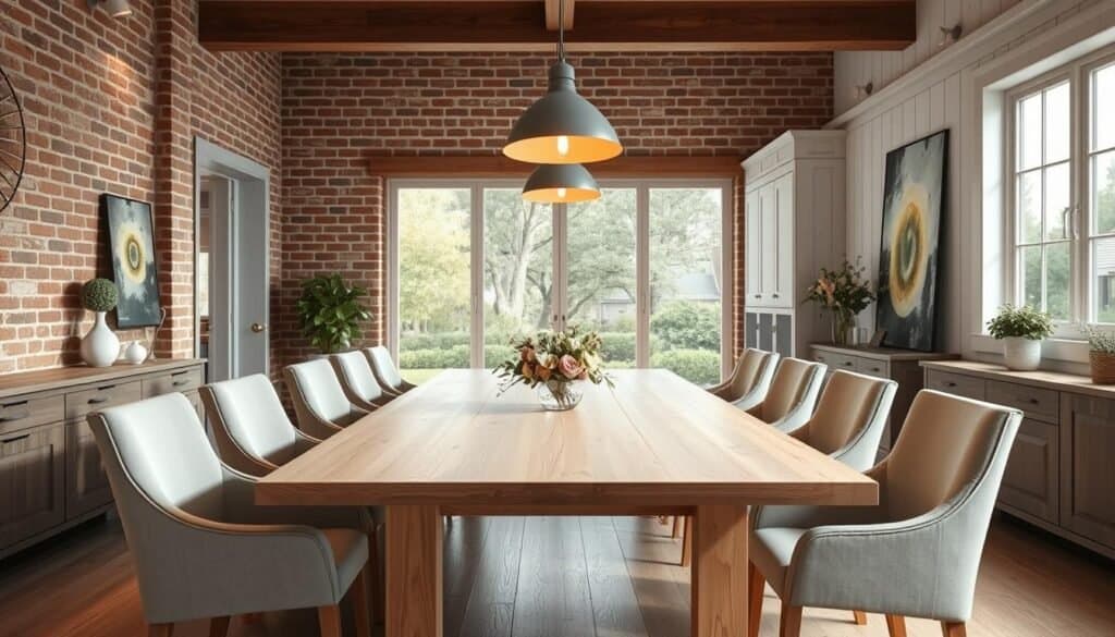 modern rustic dining room