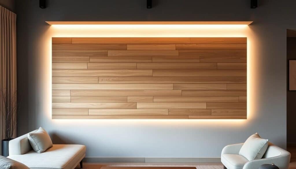 modern wood slat accent wall