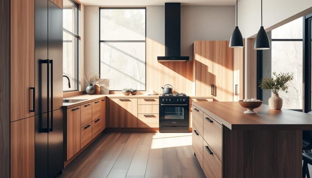 modern wooden kitchen elements
