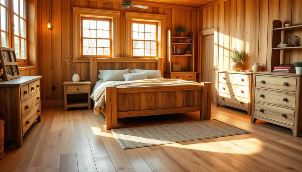 natural wood tones bedroom