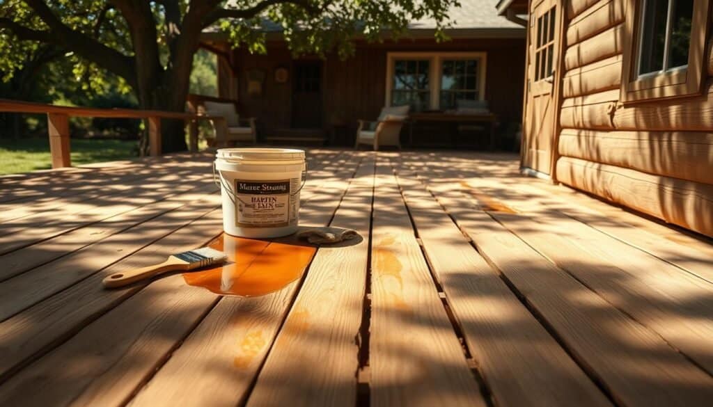 outdoor wood staining