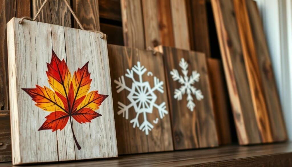 pallet wood seasonal door signs