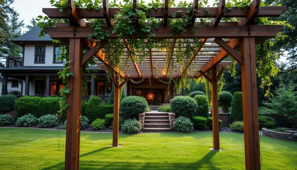 pergolas attached to house