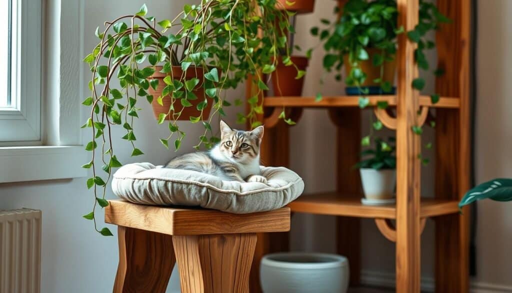 pet-friendly wood plant stand