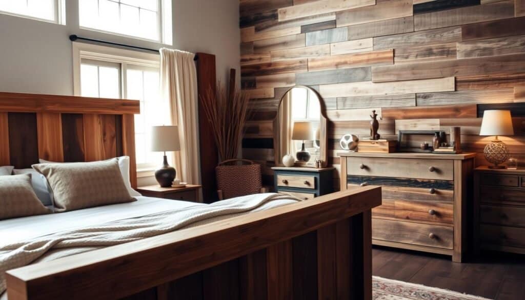 reclaimed wood bedroom decor