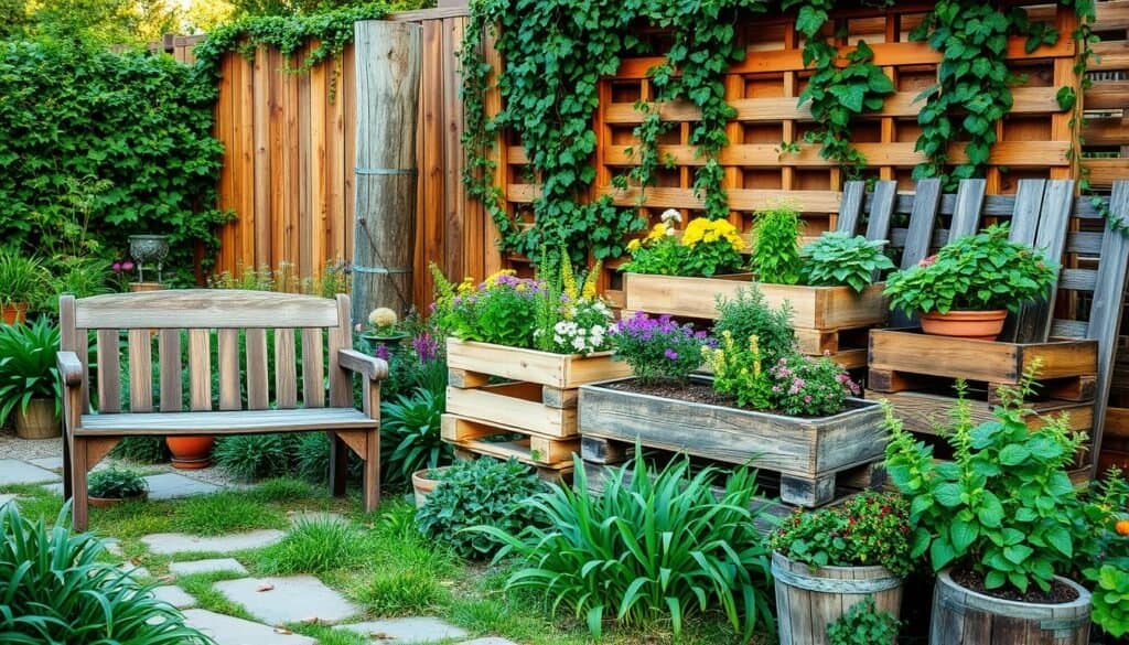 reclaimed wood garden decor