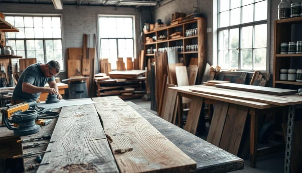 reclaimed wood preparation