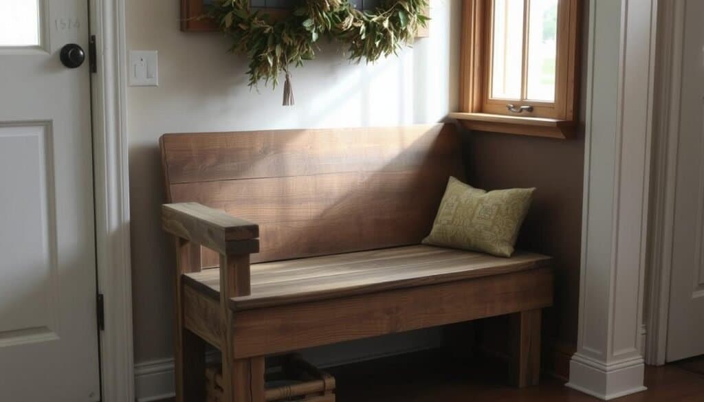 rustic decor bench