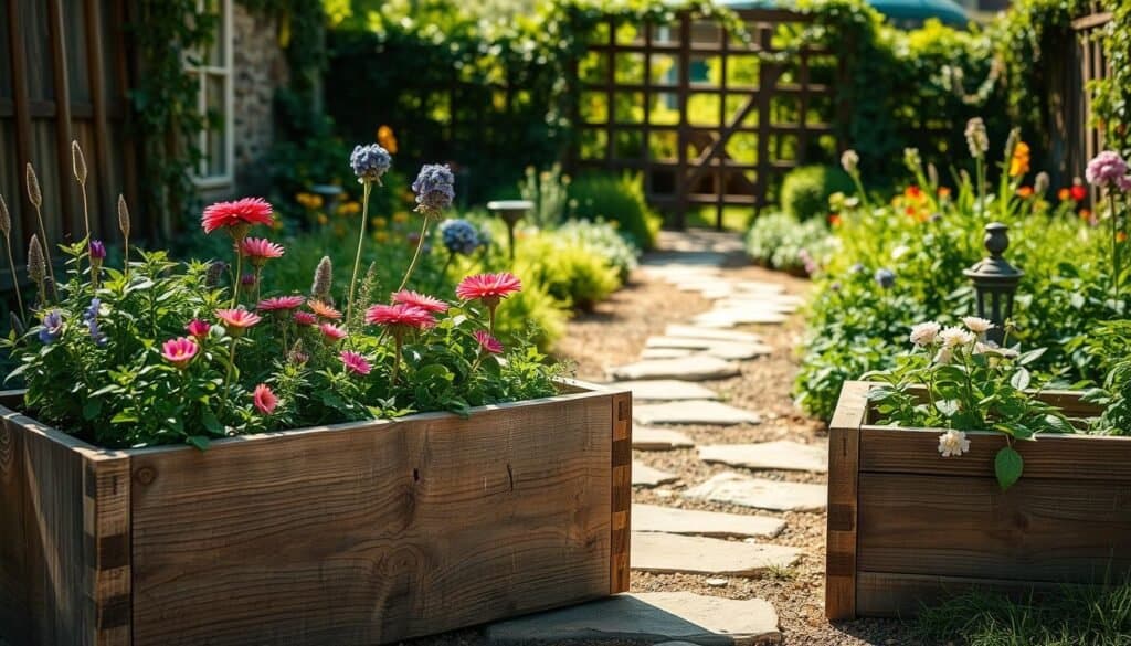 rustic garden planters