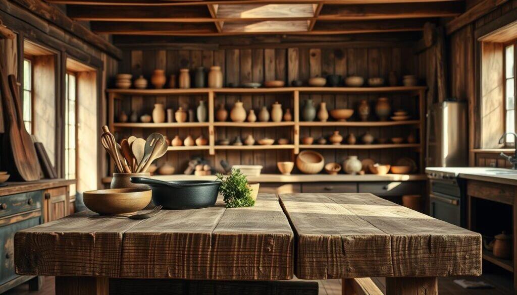 rustic kitchen wood elements