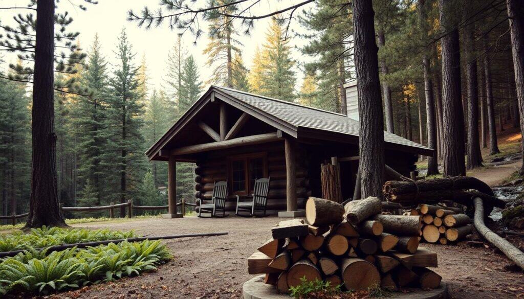 rustic log cabin
