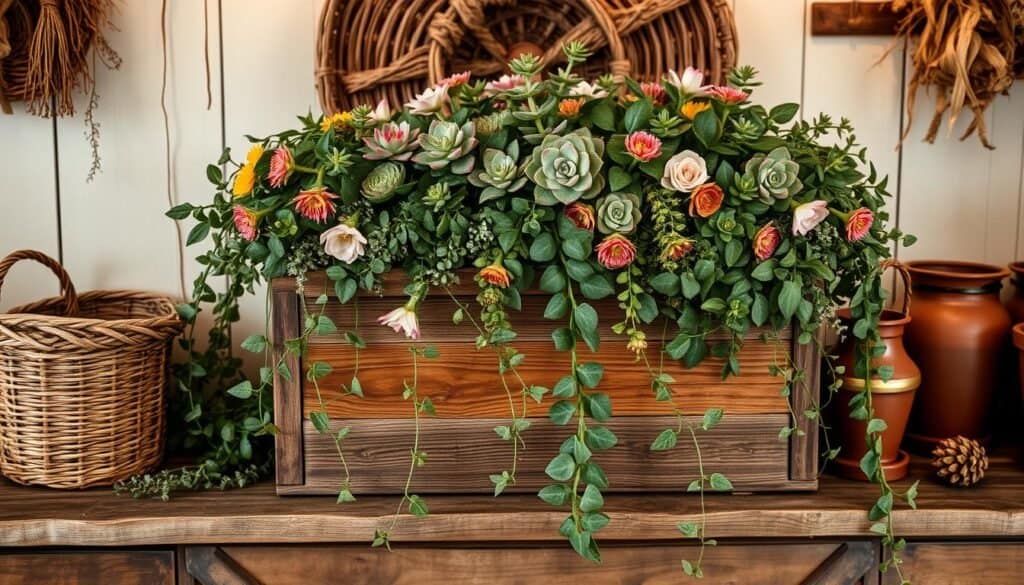 rustic plant decor