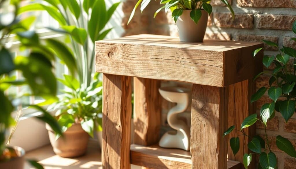 rustic reclaimed wood plant stands