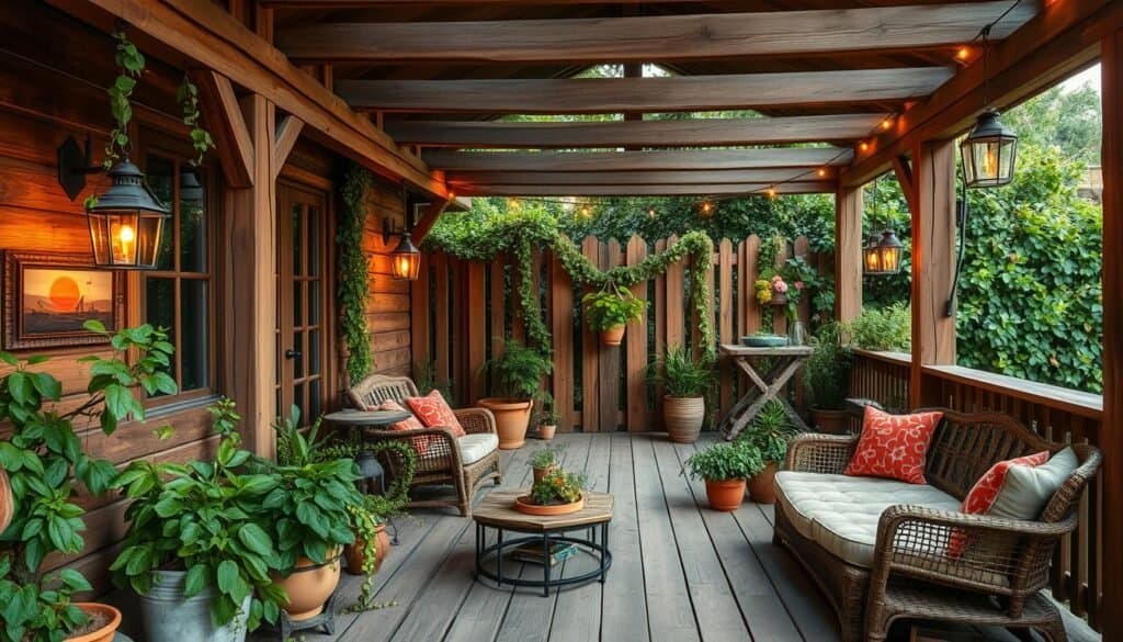 rustic wood décor for outdoor spaces