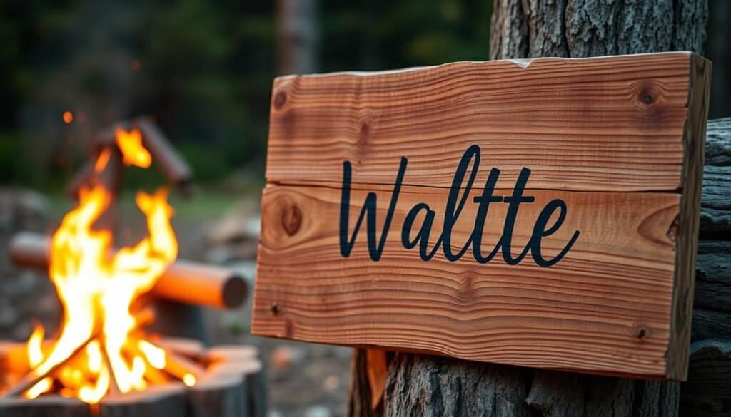 rustic wood signage